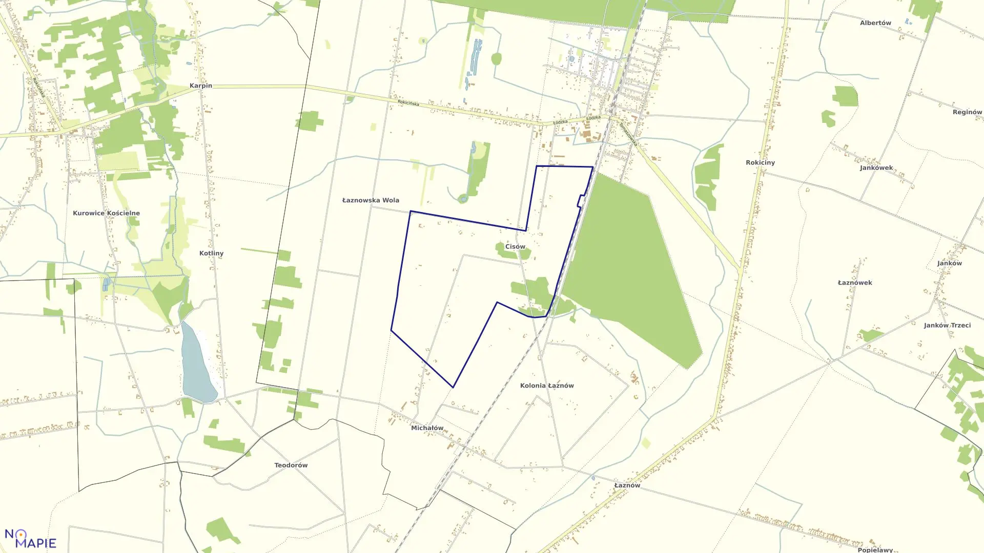 Mapa obrębu CISÓW w gminie Rokiciny